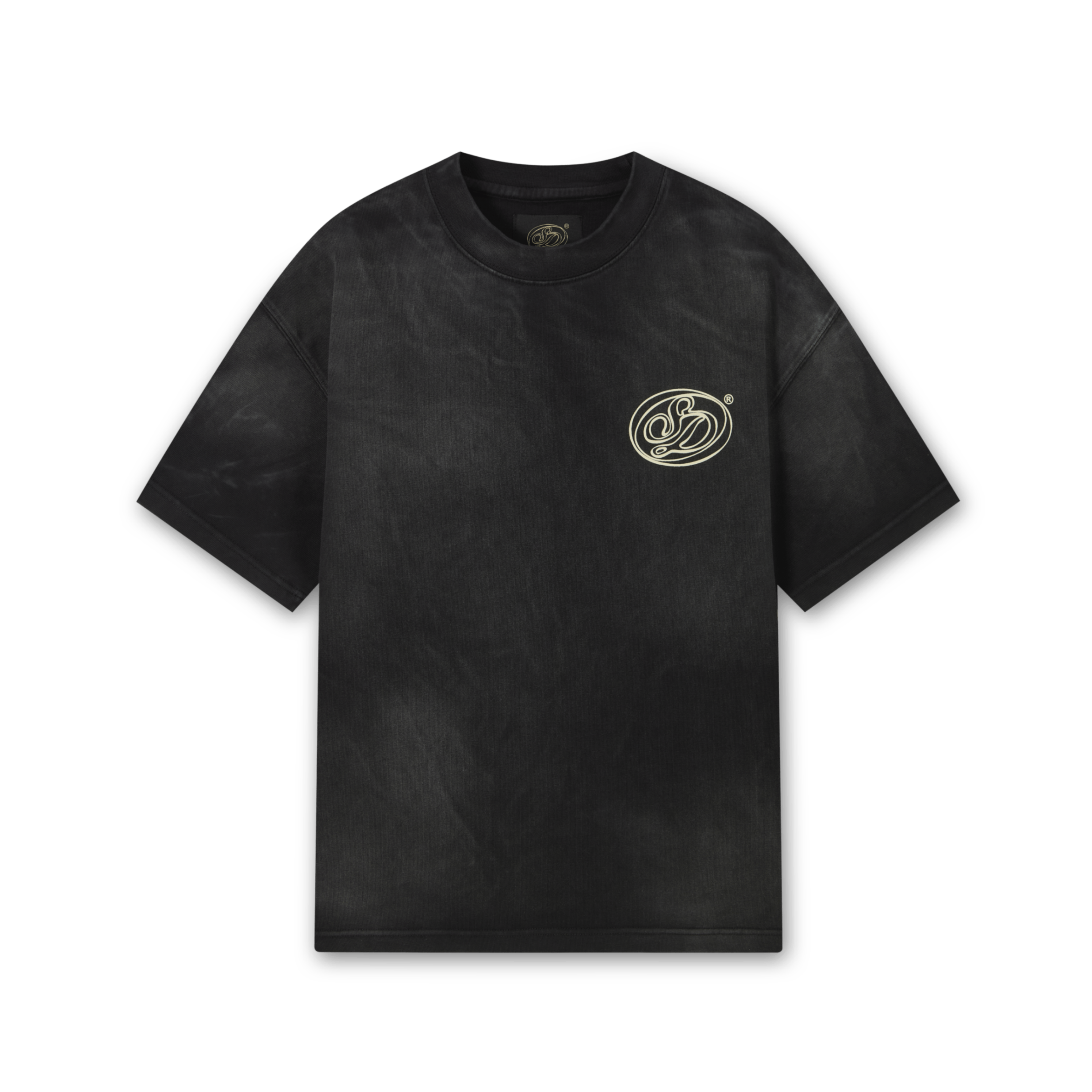Black Washed Effect Oversized Tee