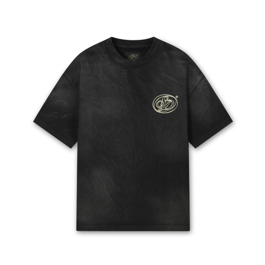 Black Washed Effect Oversized Tee