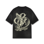 Black Washed Effect Oversized Tee