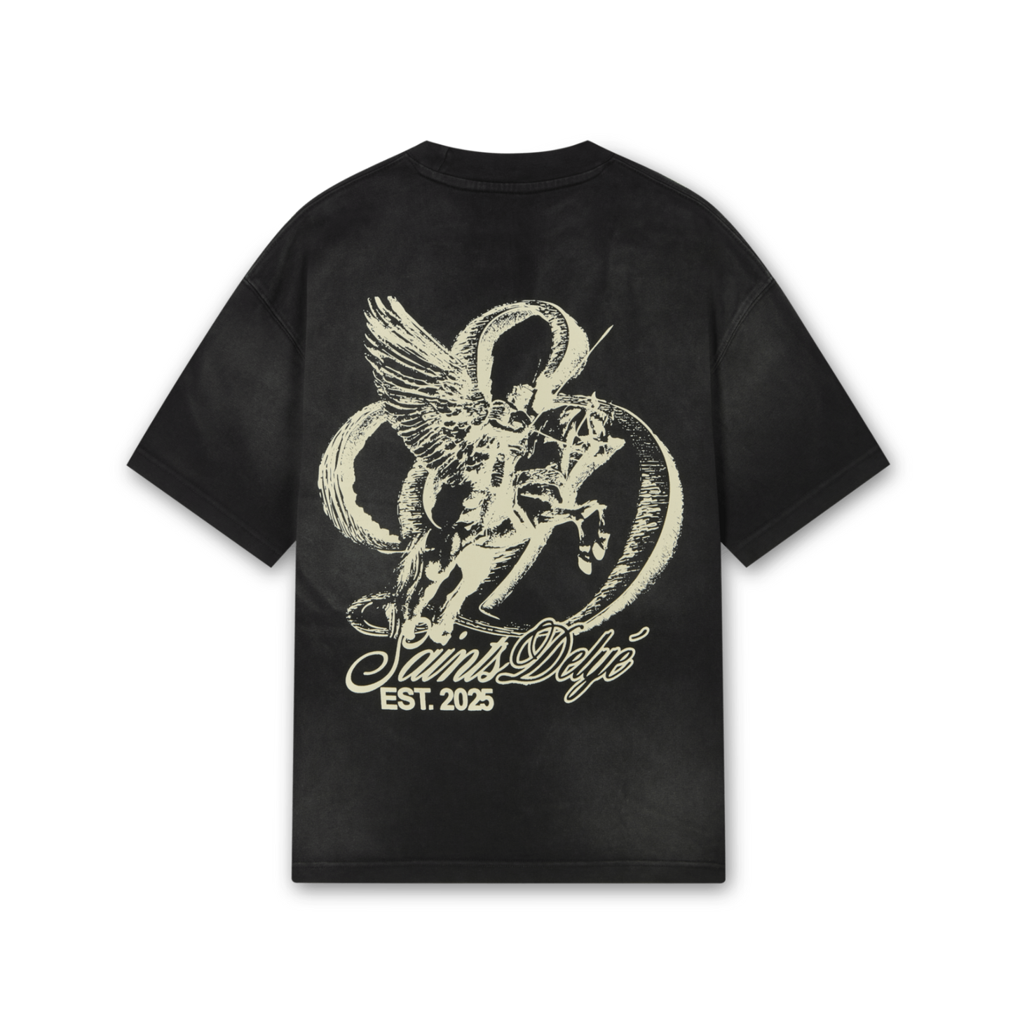 Black Washed Effect Oversized Tee
