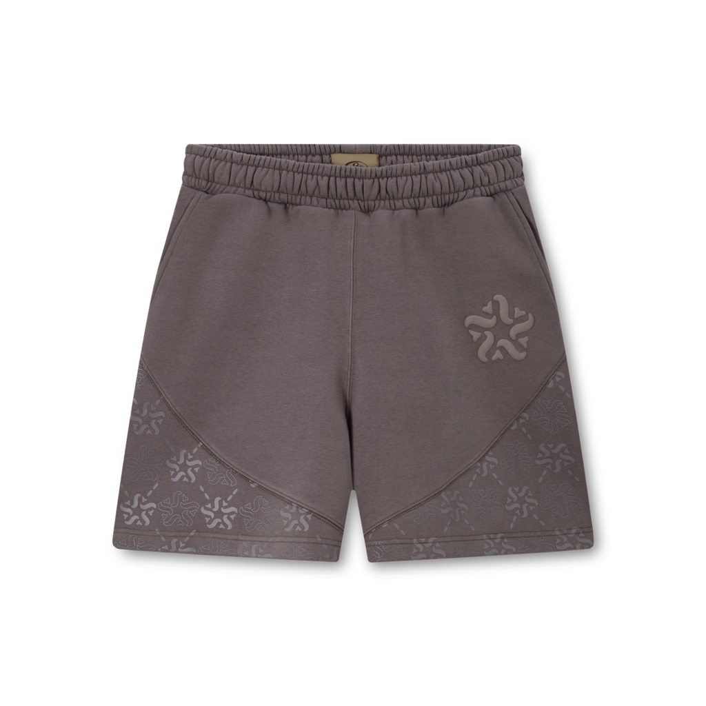 Brown Emblem Monogram Shorts