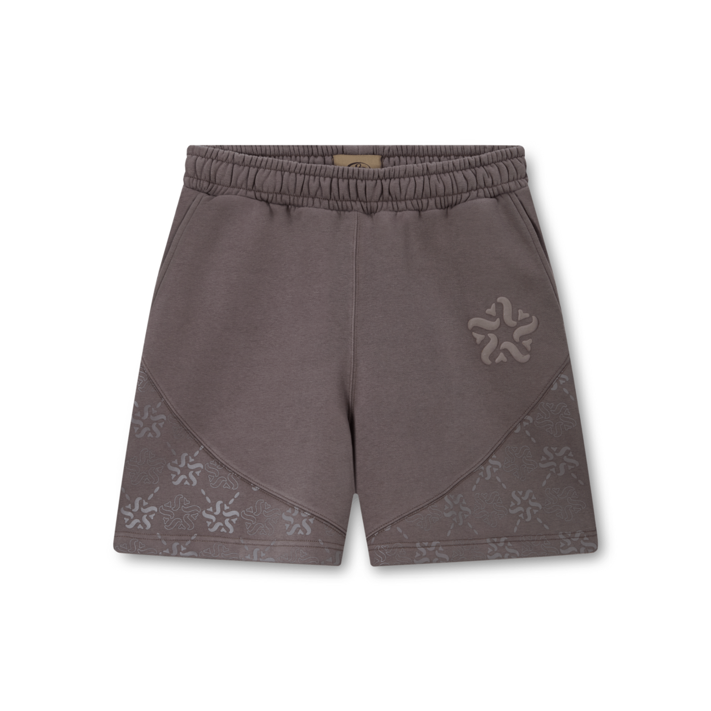Brown Emblem Monogram Shorts