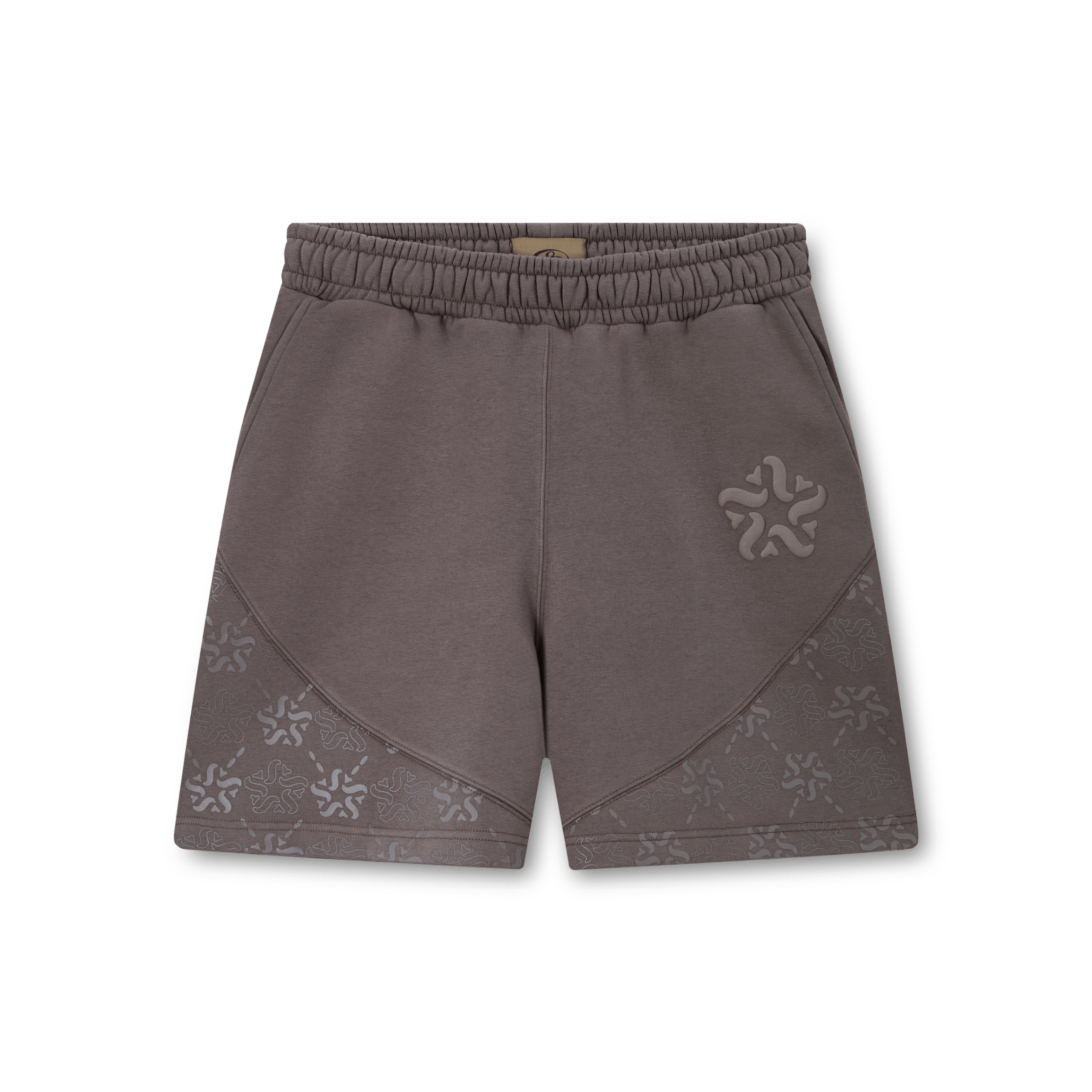 Brown Emblem Monogram Shorts