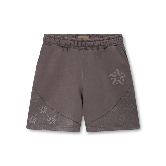 Brown Emblem Monogram Shorts