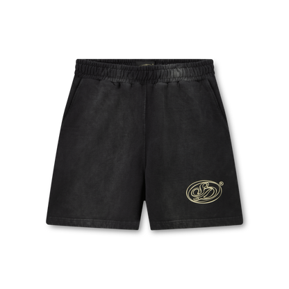 Black Washed Effect Shorts