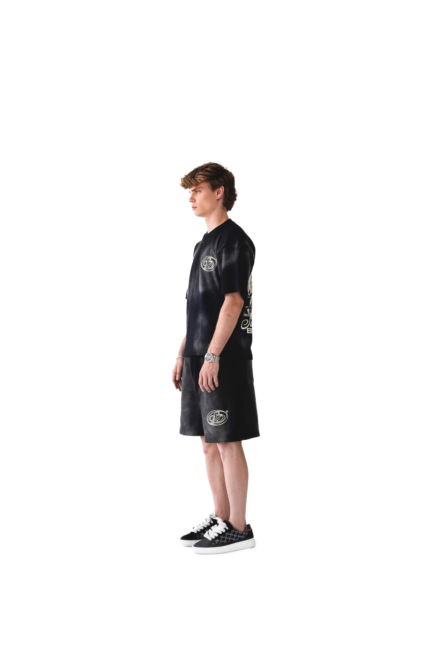 Black Washed Effect Shorts