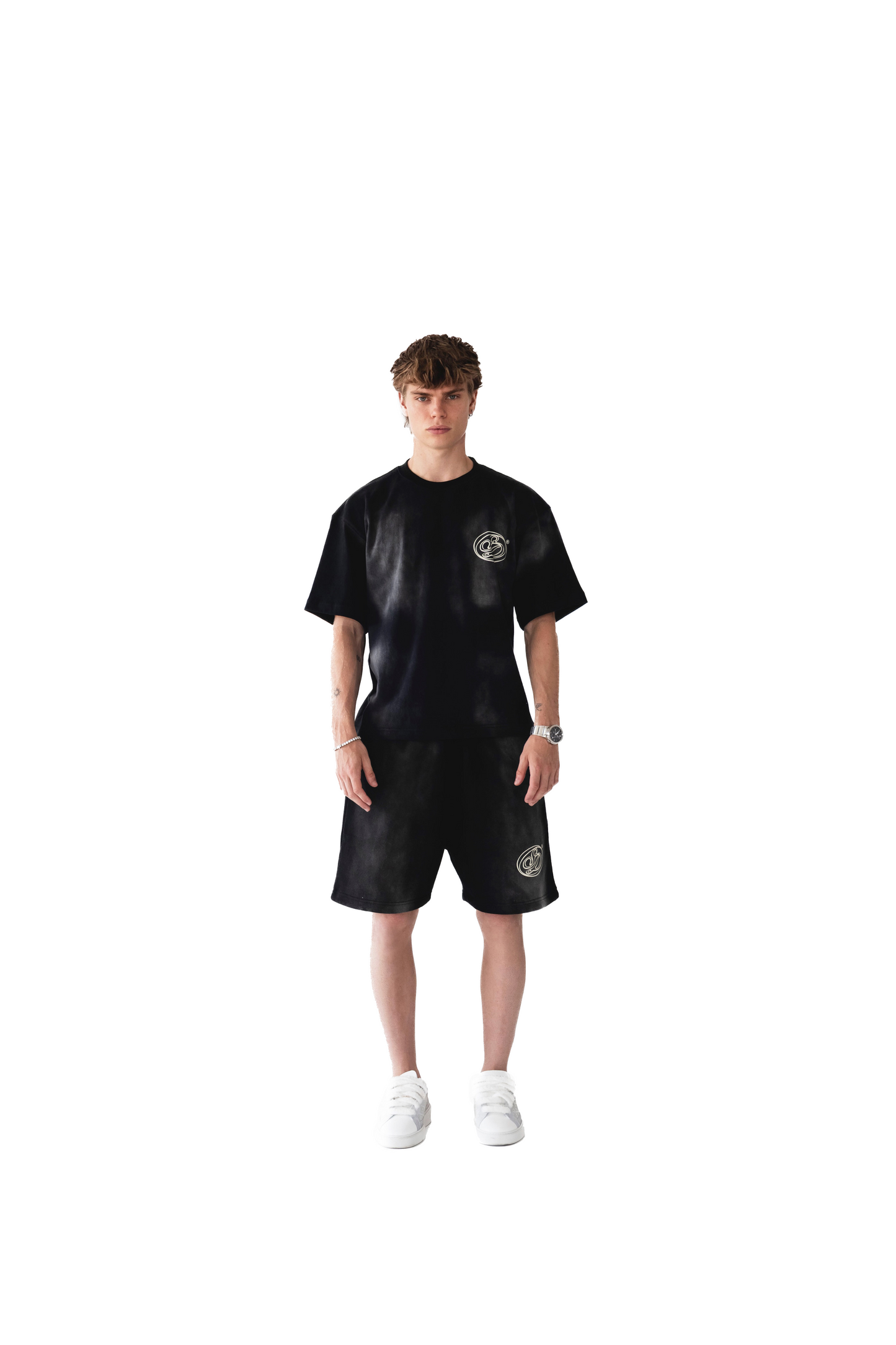 Black Washed Effect Oversized Tee