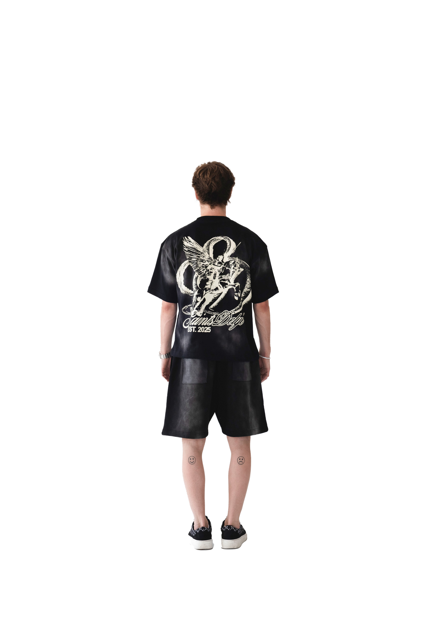 Black Washed Effect Oversized Tee