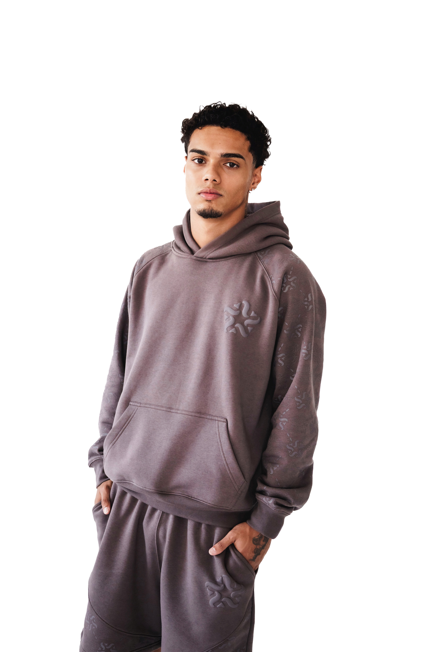 Brown Emblem Monogram Hoodie