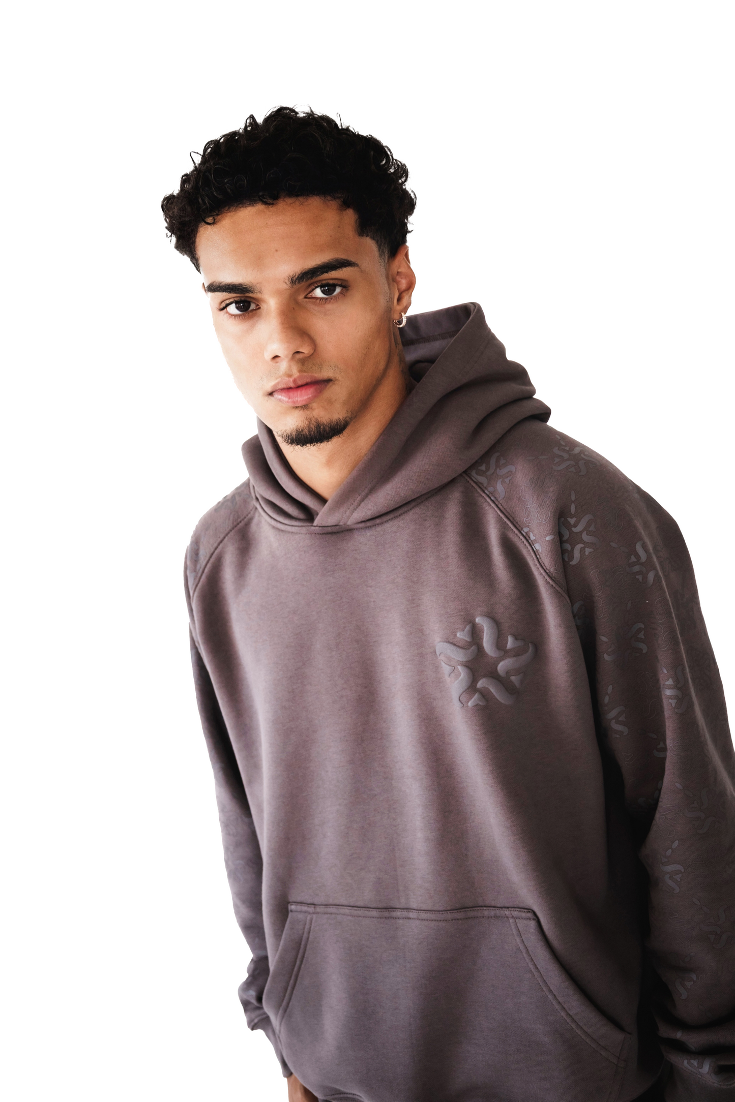 Brown Emblem Monogram Hoodie