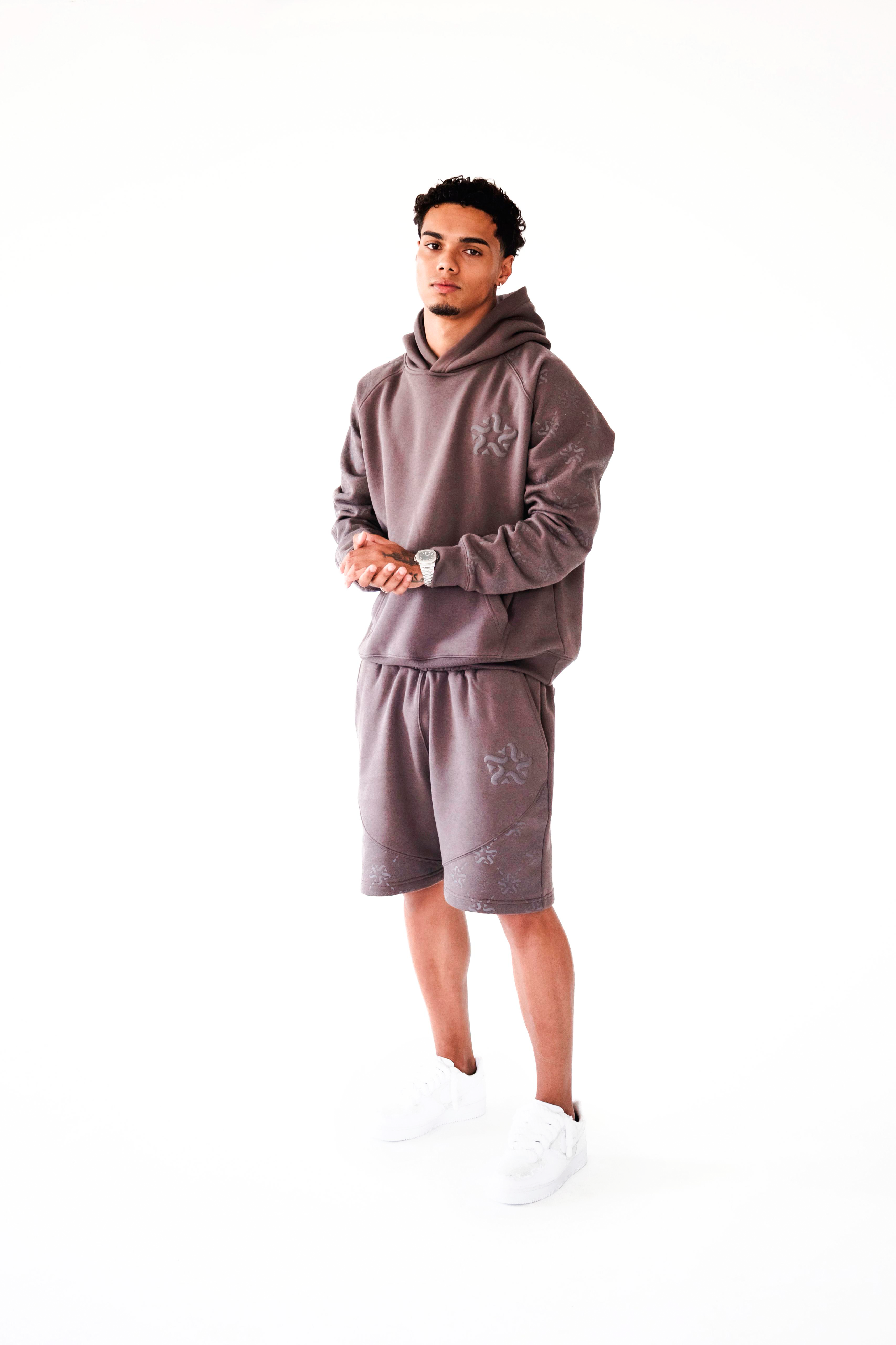 Brown Emblem Monogram Shorts