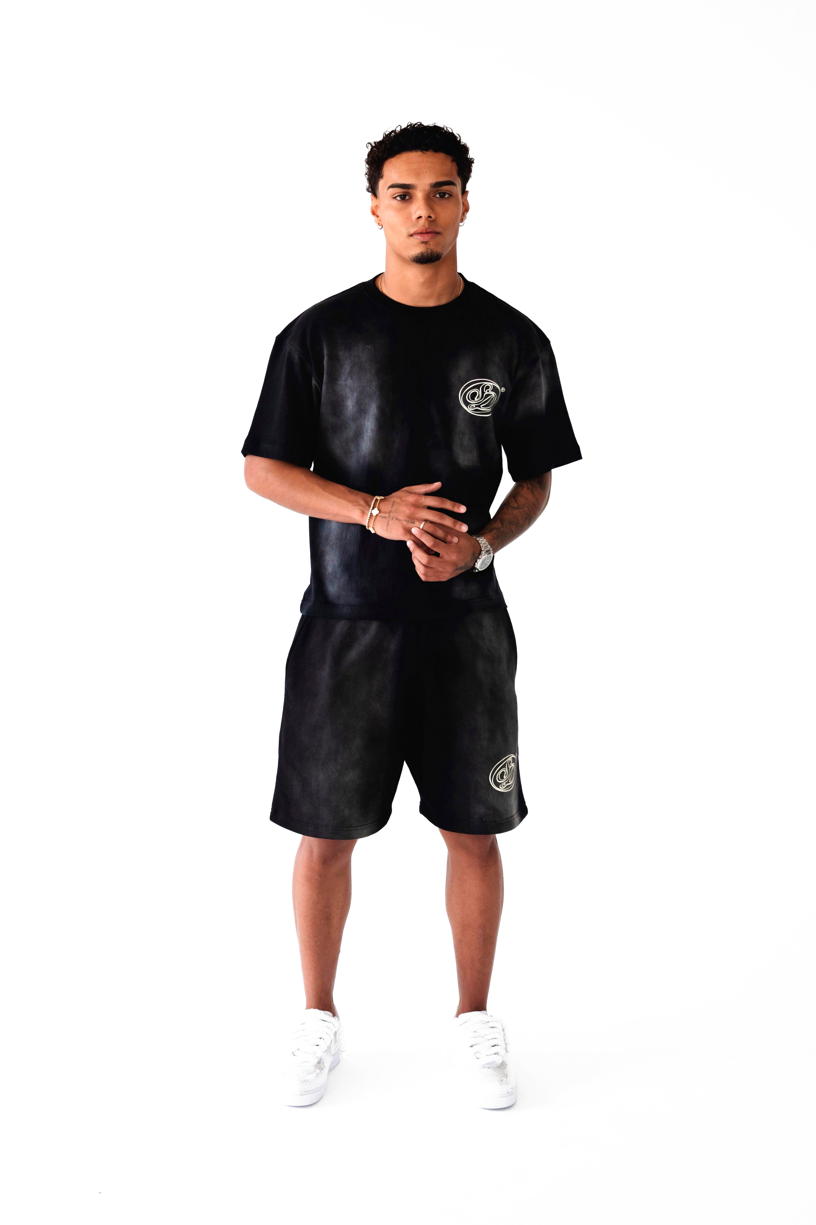 Black Washed Effect Oversized Tee