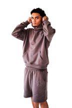 Brown Emblem Monogram Shorts
