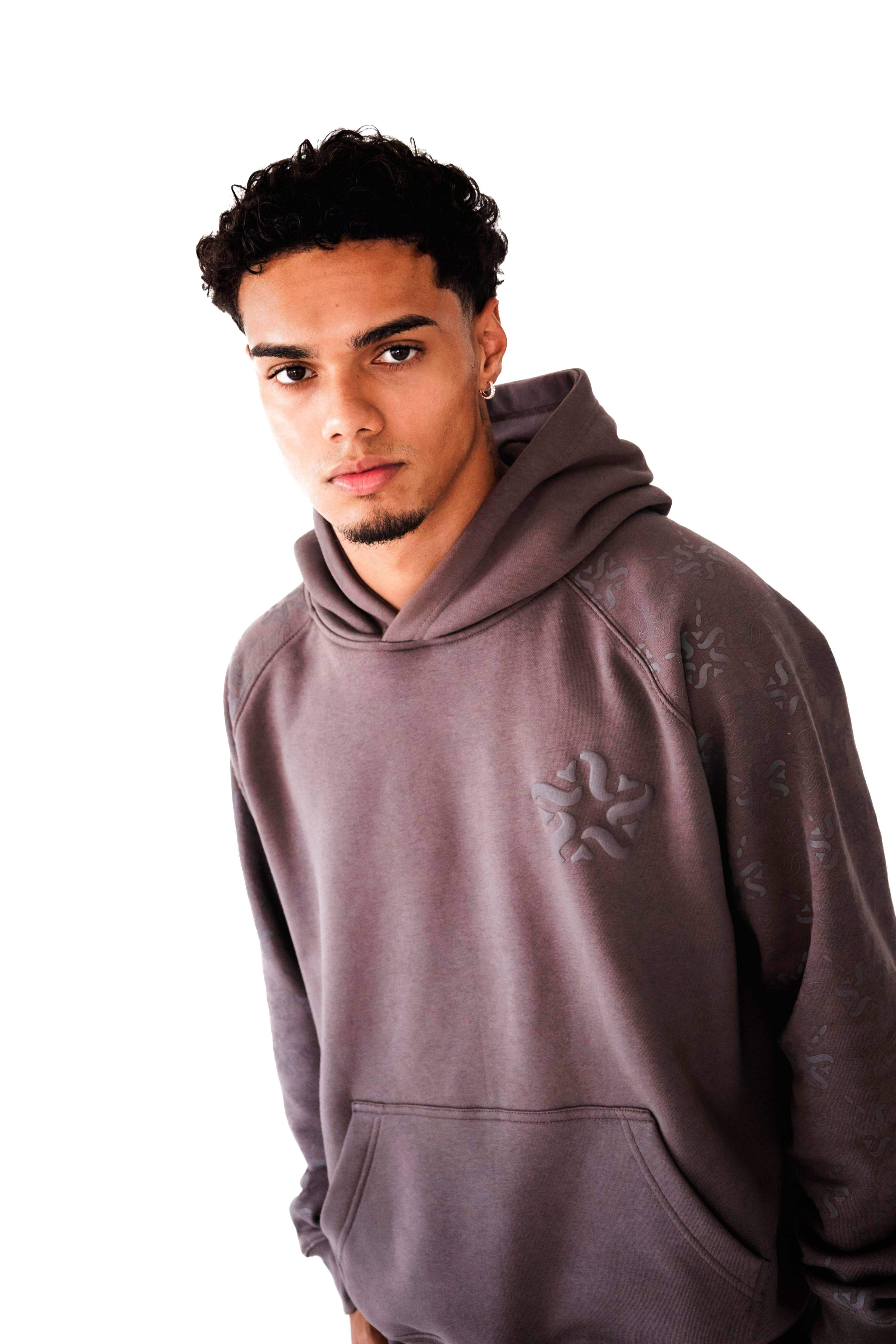 Brown Emblem Monogram Hoodie