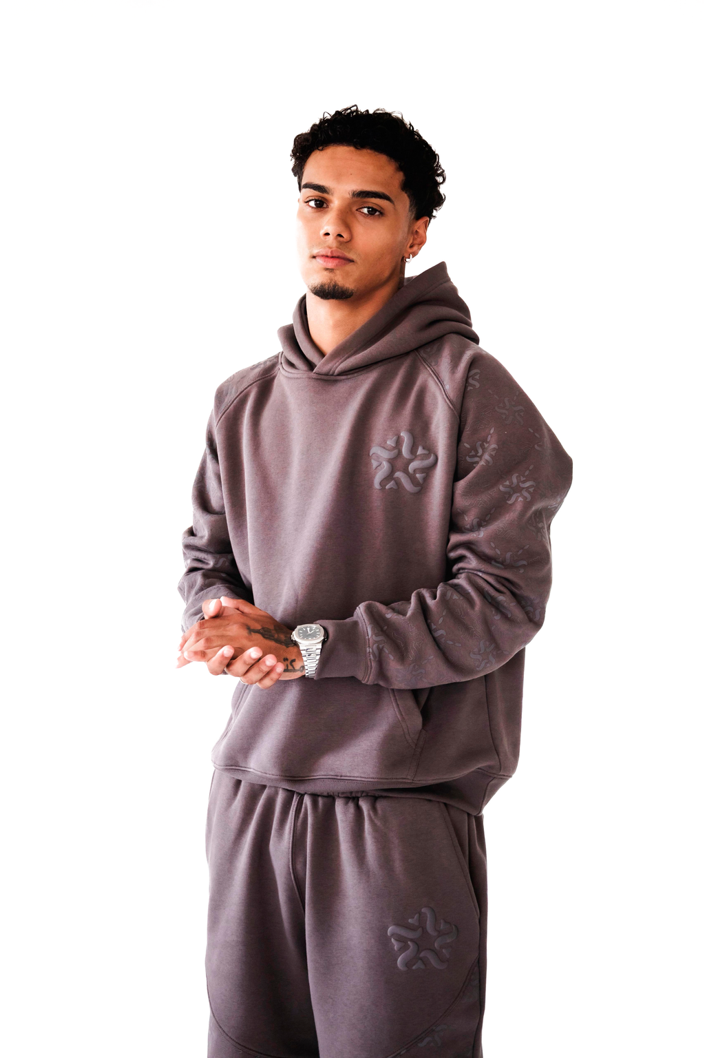Brown Emblem Monogram Hoodie