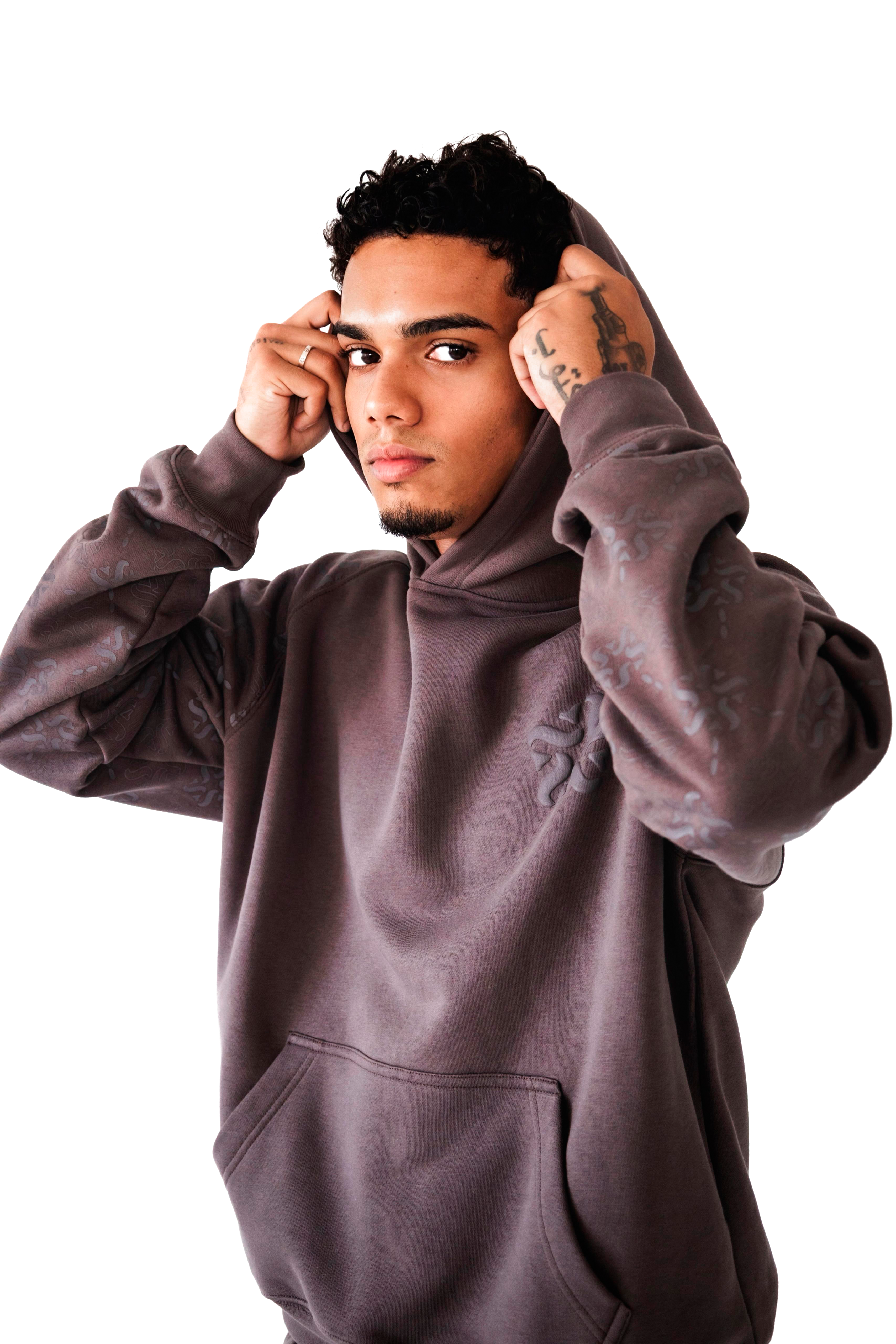 Brown Emblem Monogram Hoodie