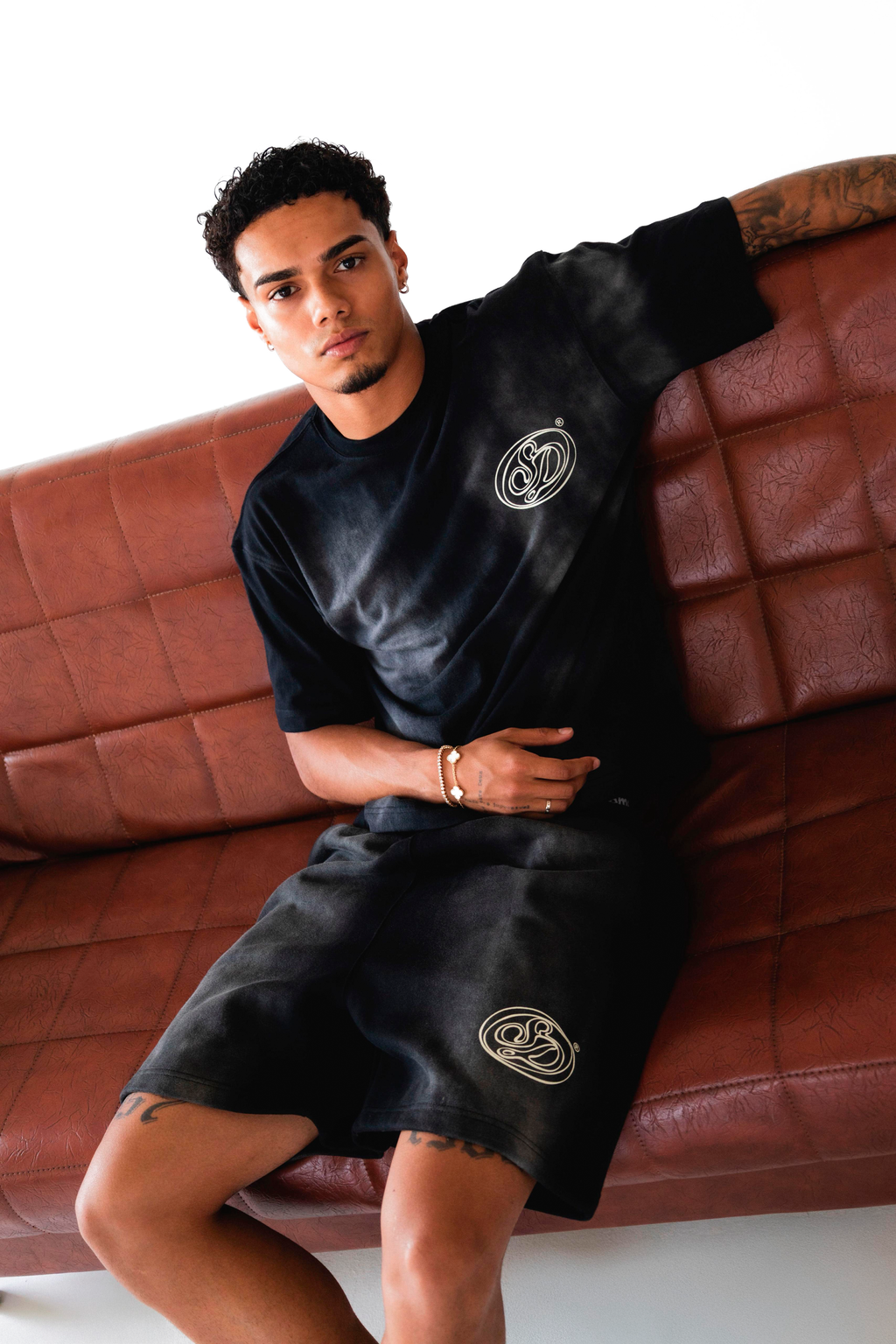 Black Washed Effect Shorts