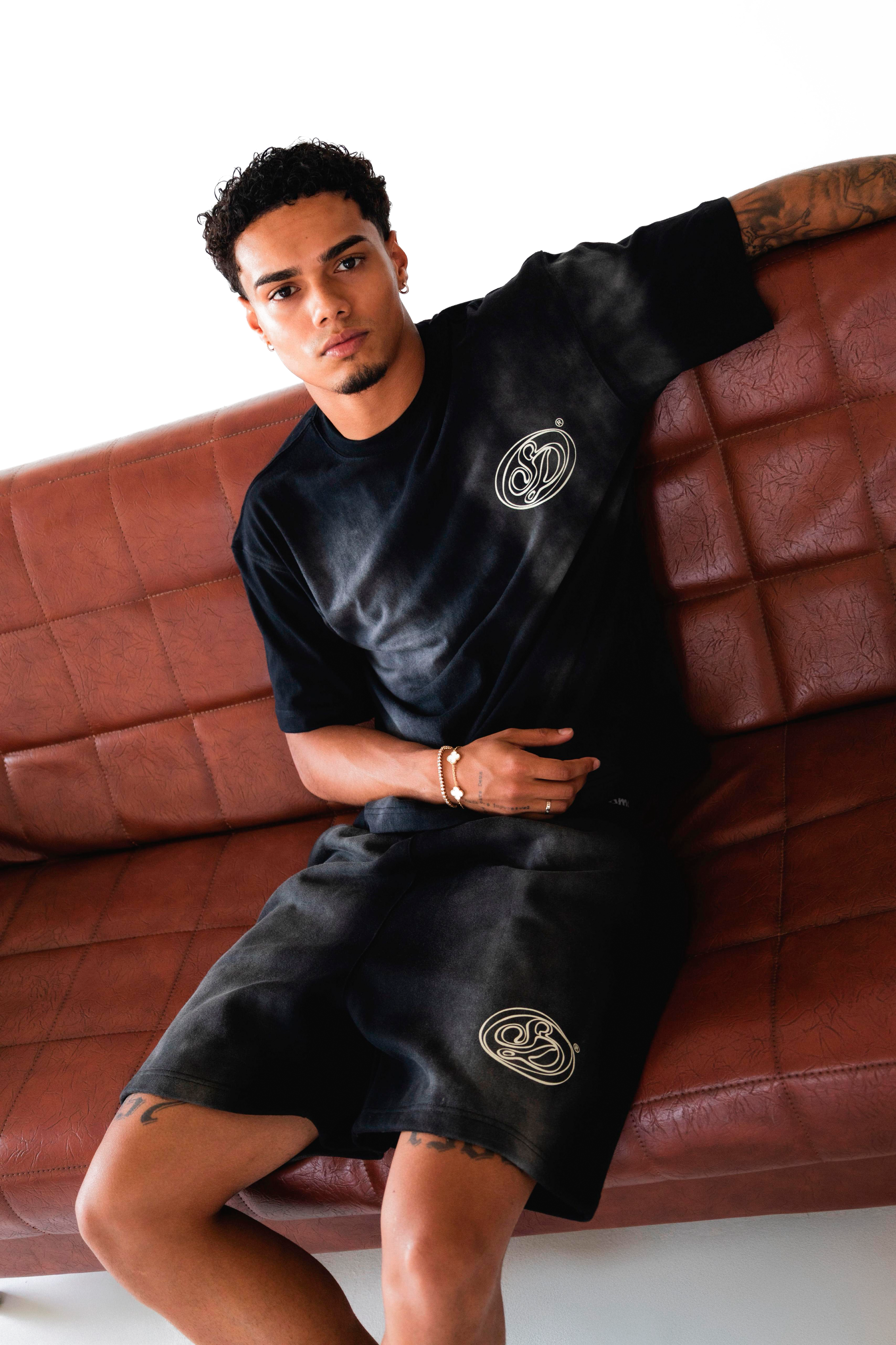 Black Washed Effect Shorts
