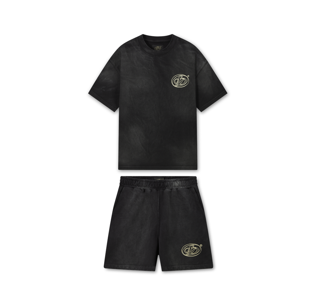 Black Washed Effect Oversized Set